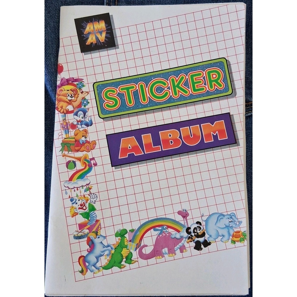 Vtg Sticker Book Album 80s 90s AMAV Industries Ltd Rainbow Colorful Vaporwave